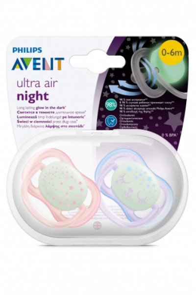 Philips Avent Scf376/12 Ultra Air Karanlıkta Parlar Silikon Emzik 0-6 Ay Kız