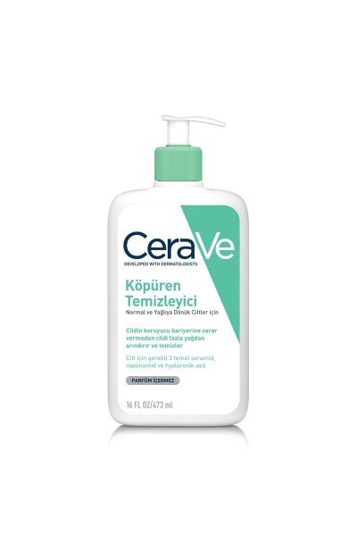 CeraVe Normal Ve Yağlı Ciltler İçin Köpüren Temizleyici 473 ml