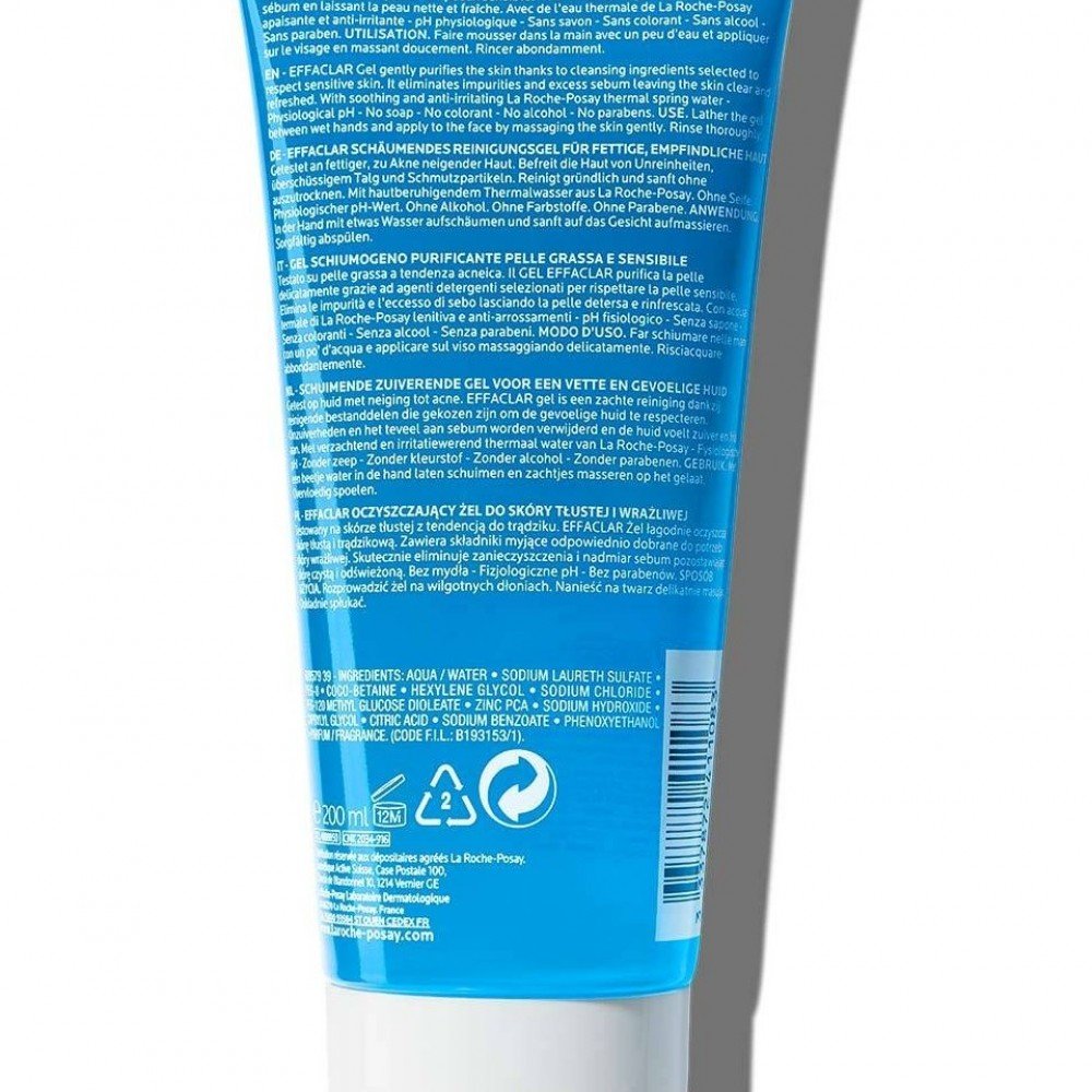 La Roche Posay Effaclar Jel Yağlı Ve Akneye Eğilimli Ciltler için Yüz Temizleme Jeli 200 ml